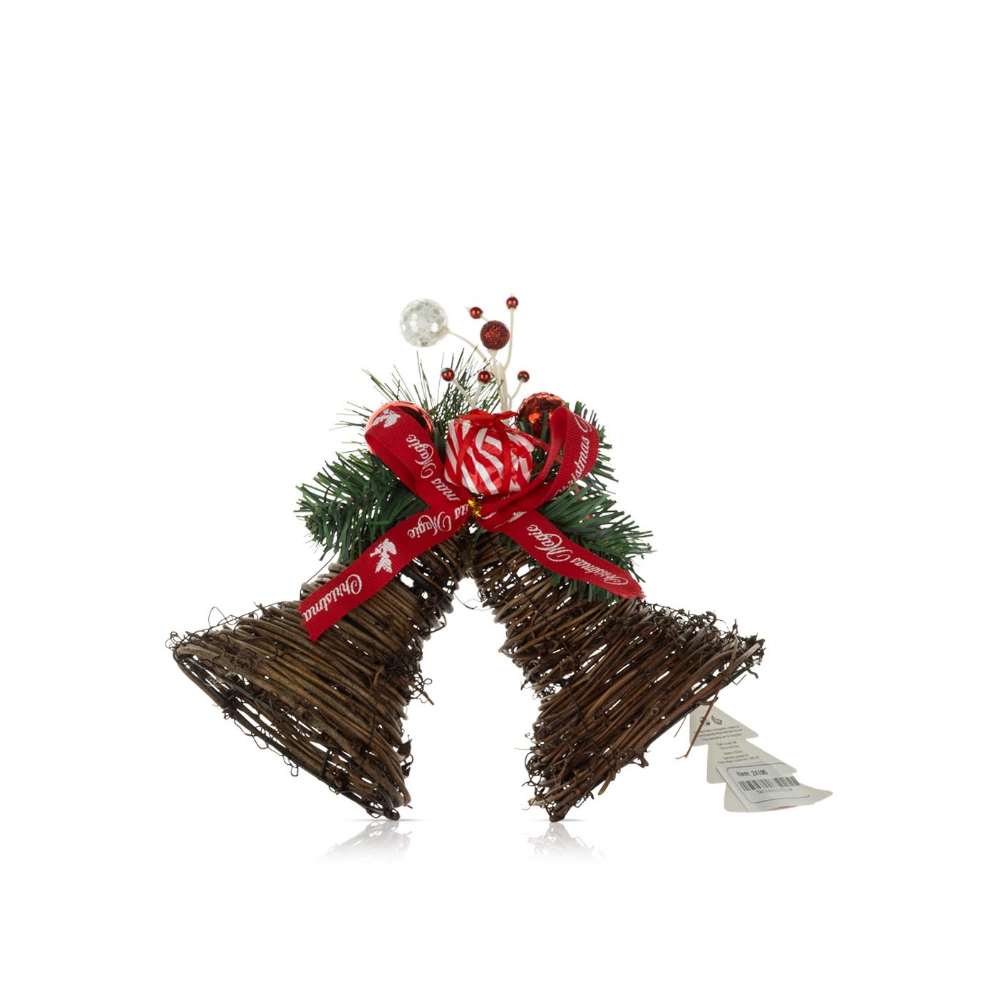 Christmas Magic Hanging Rattan Bells Red 20cm