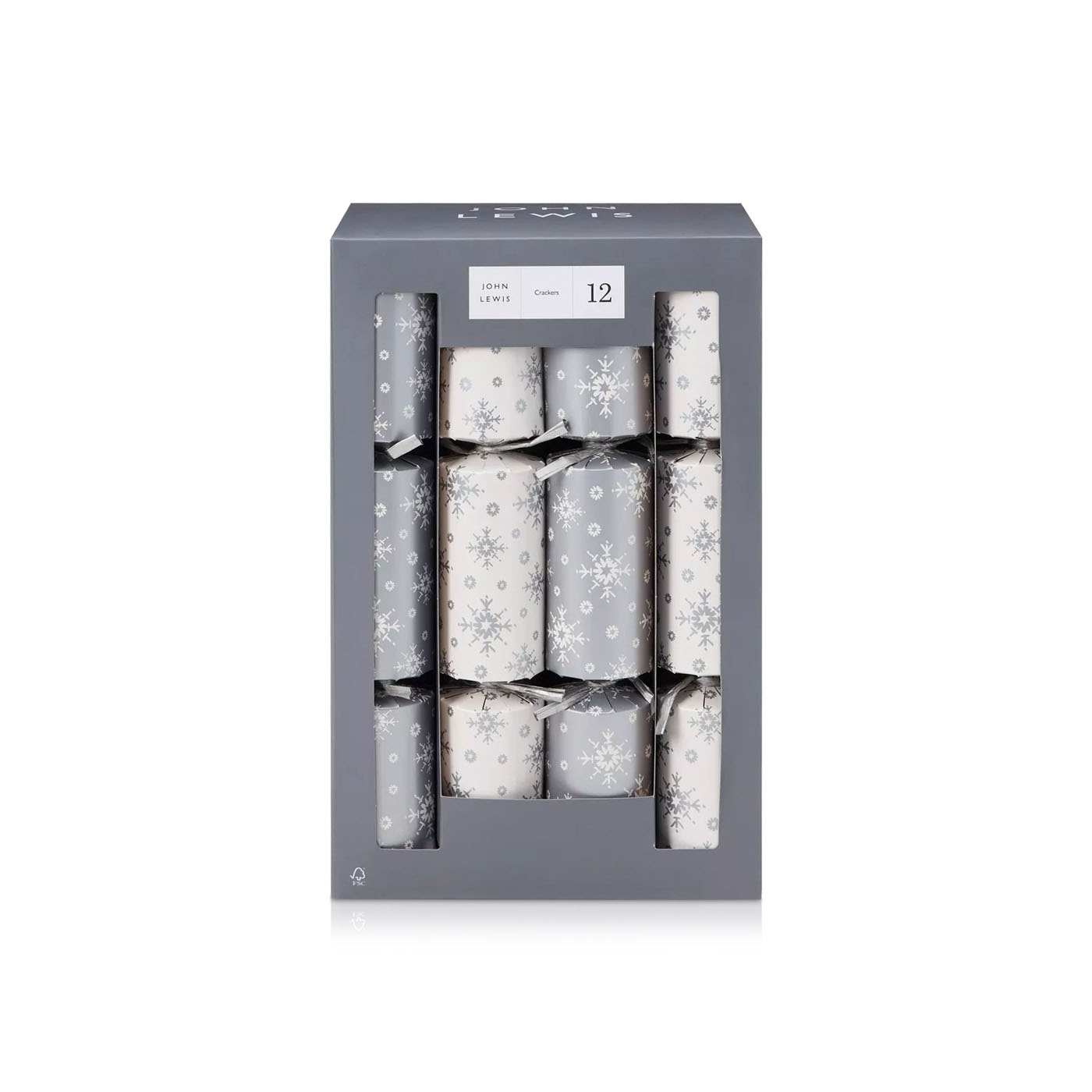 John Lewis Snowflake Christmas Crackers x 12