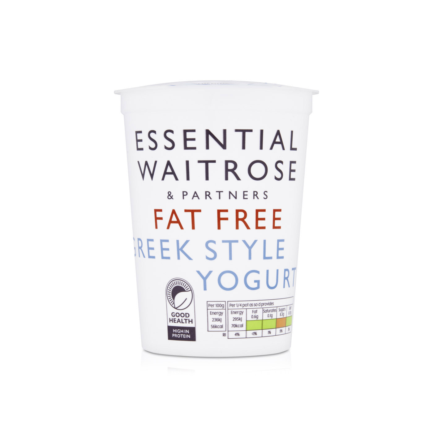 Waitrose Fat Free Greek Style Yogurt 500g