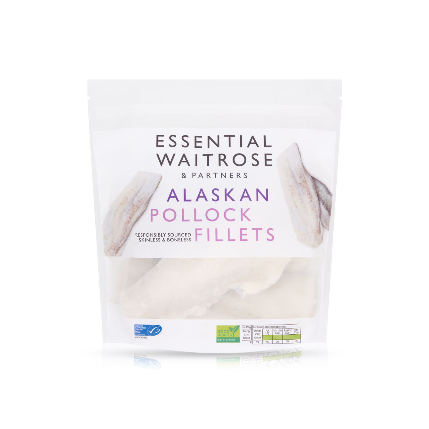 Waitrose Frozen Alaskan Pollock Fillets 1kg
