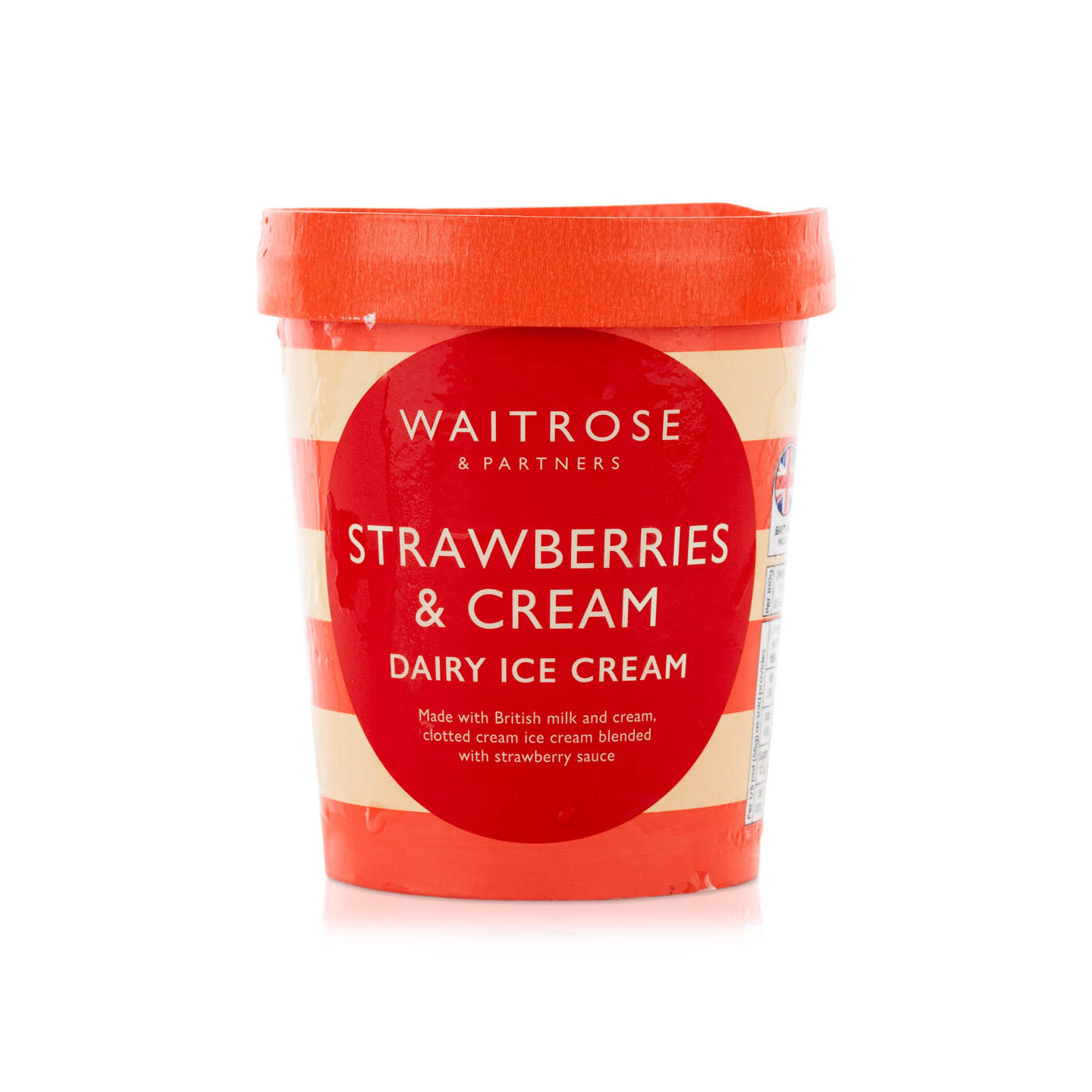 Waitrose Strawberries & Cream Ice Cream 480ml