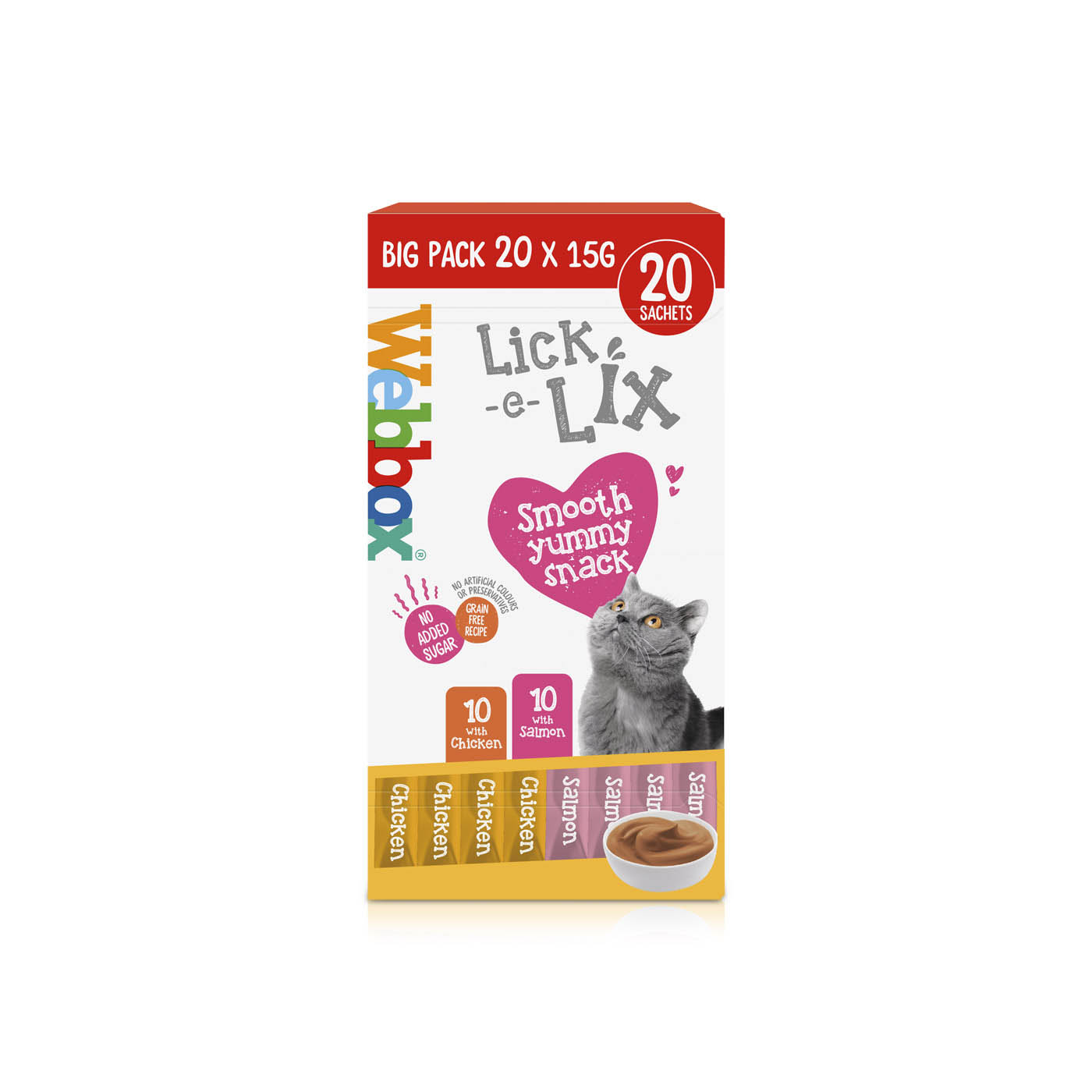 Webbox Lick-E-Lix Cat Treats Meat 20 x 15g