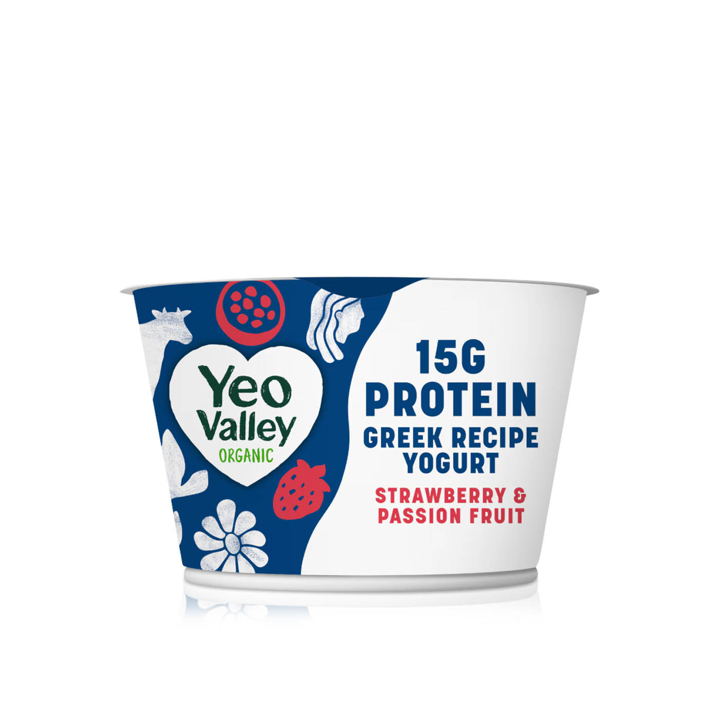 Yeo Valley Organic Greek Recipe Strawberry & Passion Fruit 150g
