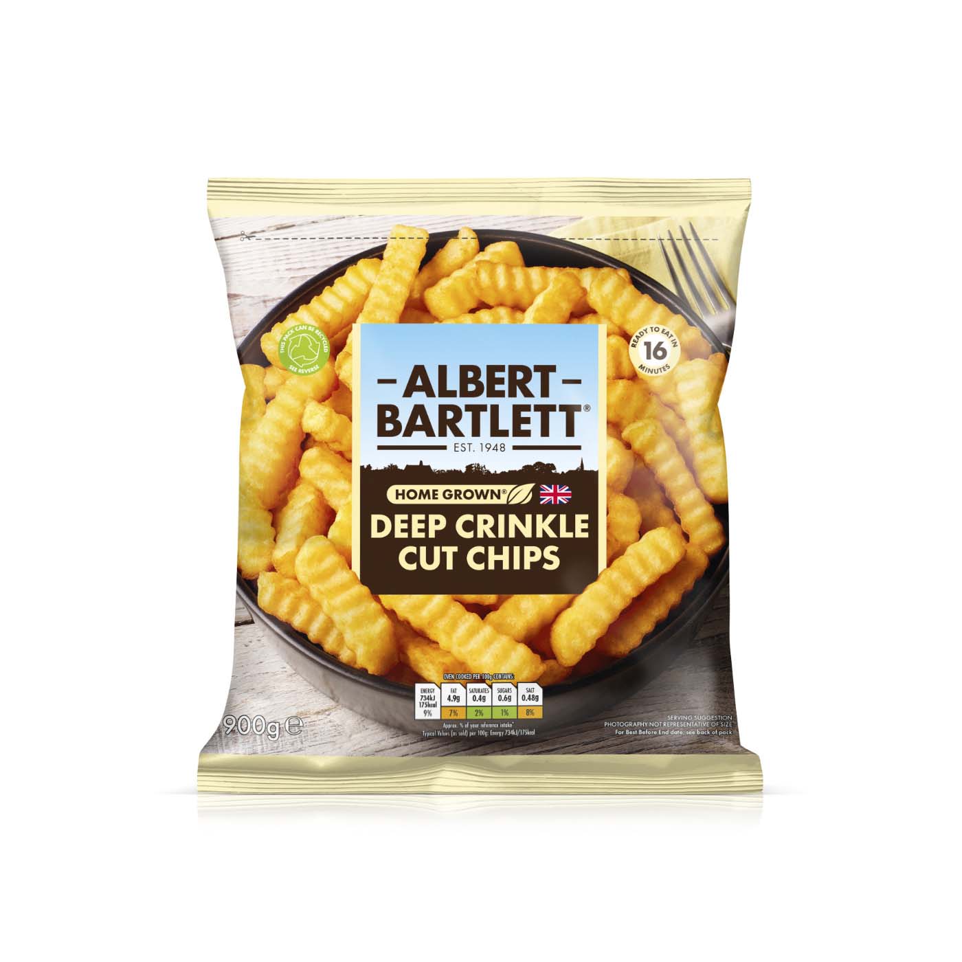 Albert Bartlett Frozen Crinkle Cut Chips 900g
