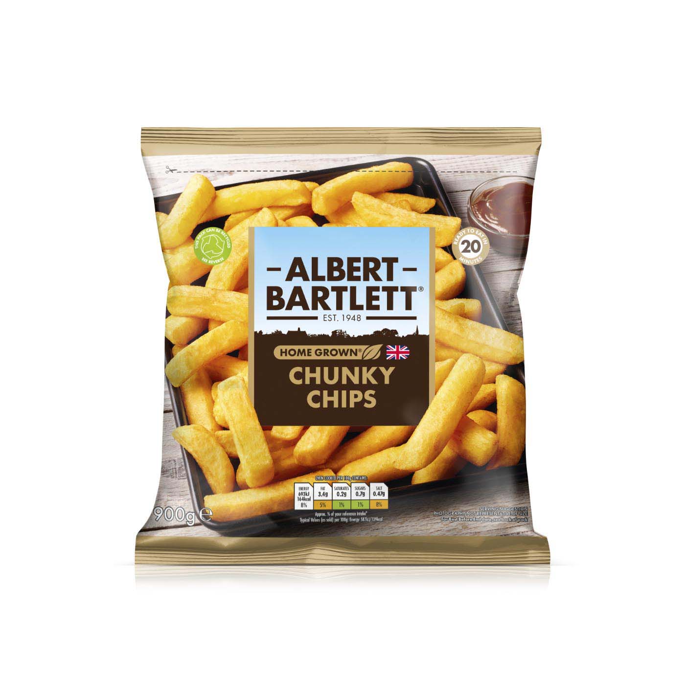 Albert Bartlett Frozen Chunky Chips 900g