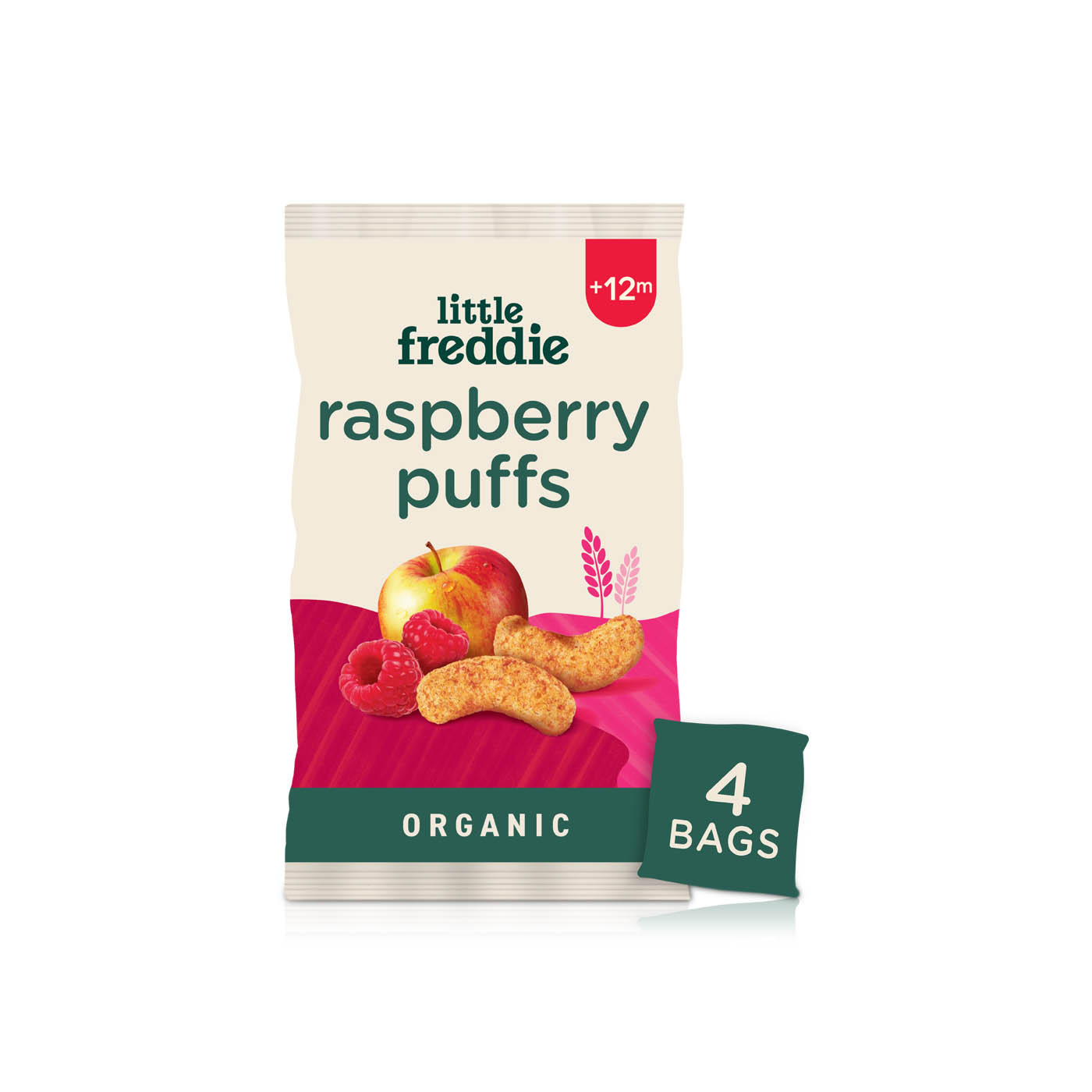 Little Freddie Organic Raspberry Puffs Baby Food Snack (+12m) 44g