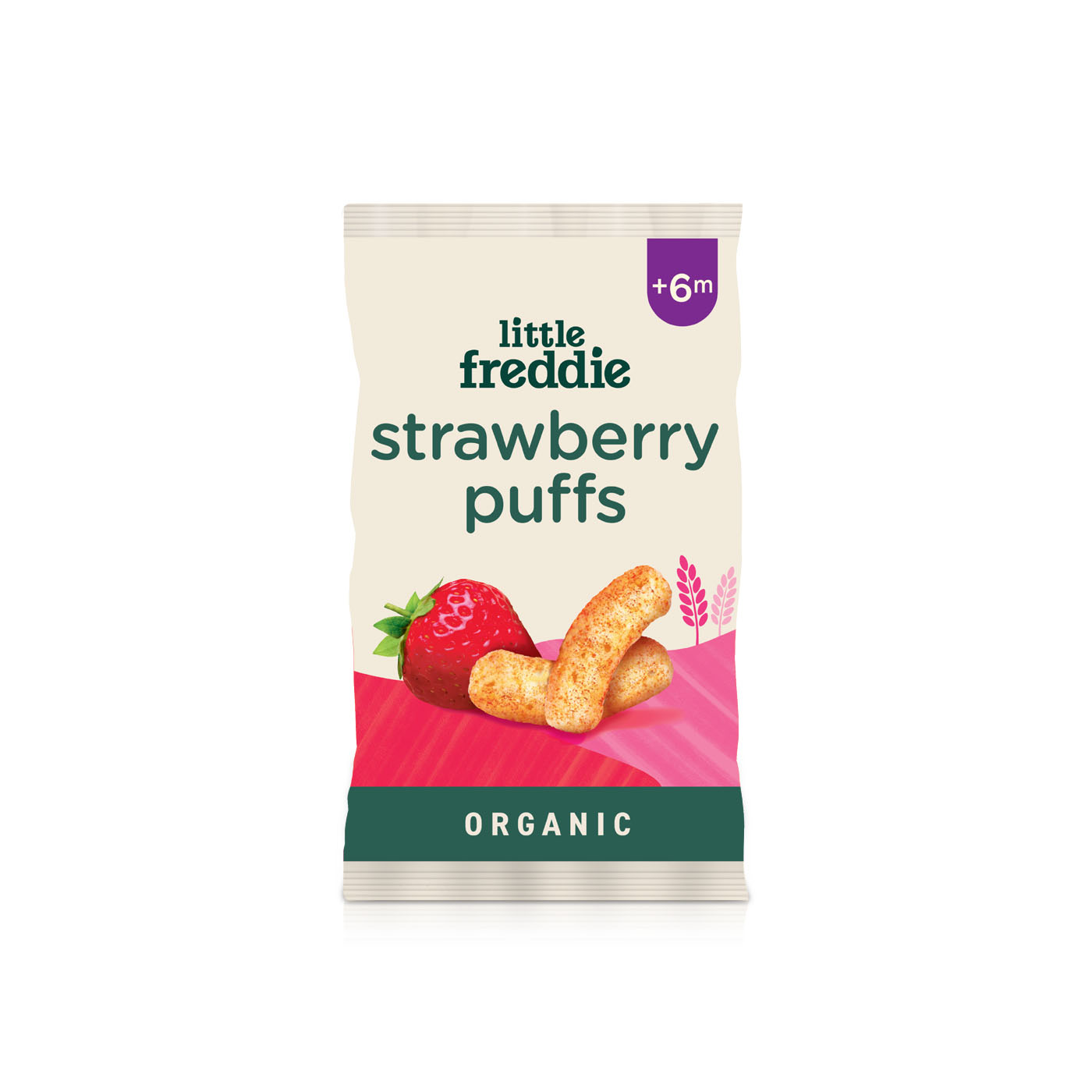 Little Freddie Organic Strawberry Puffs Baby Food Snack (+6m) 25g