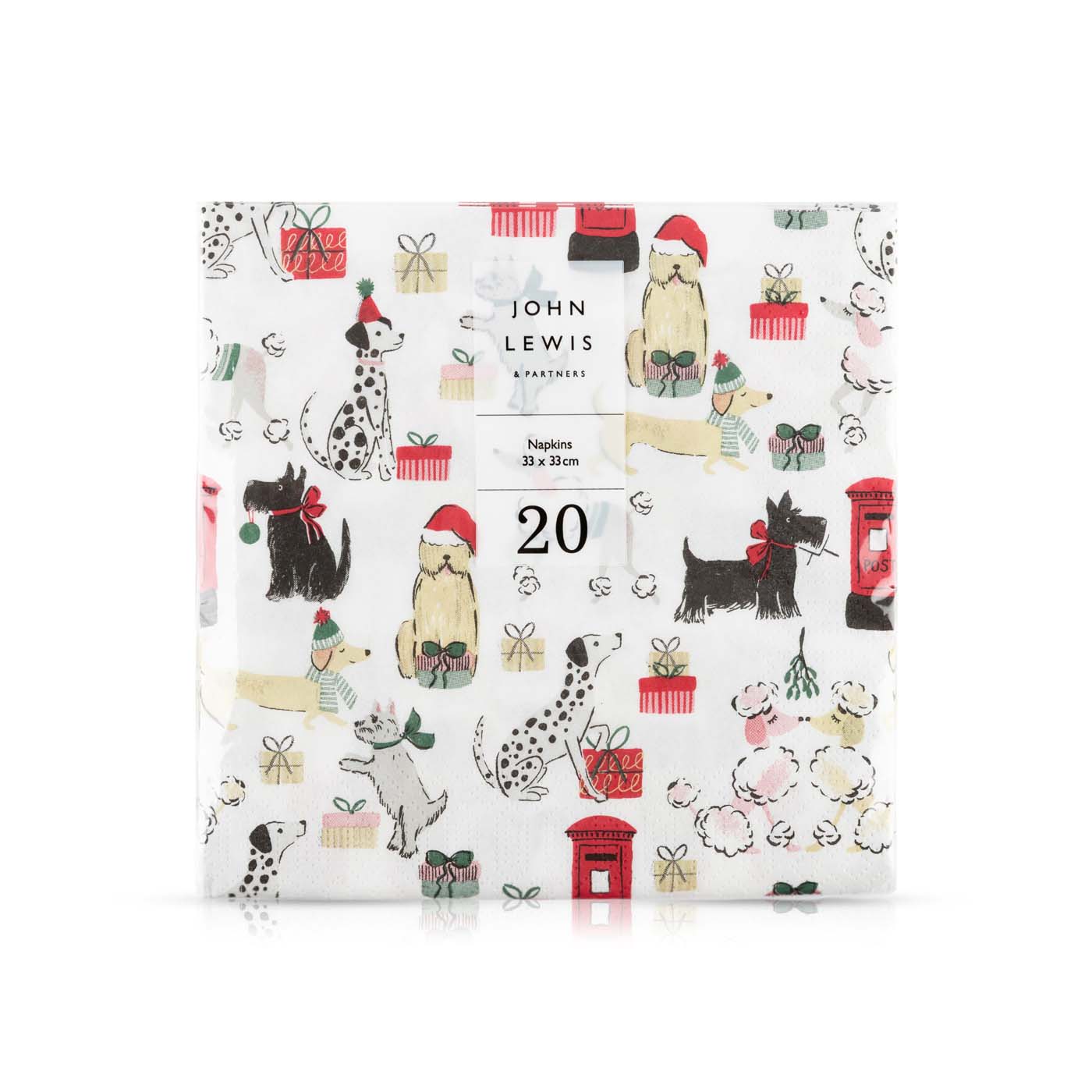 John Lewis Napkin Christmas Dogs 33cm x 20