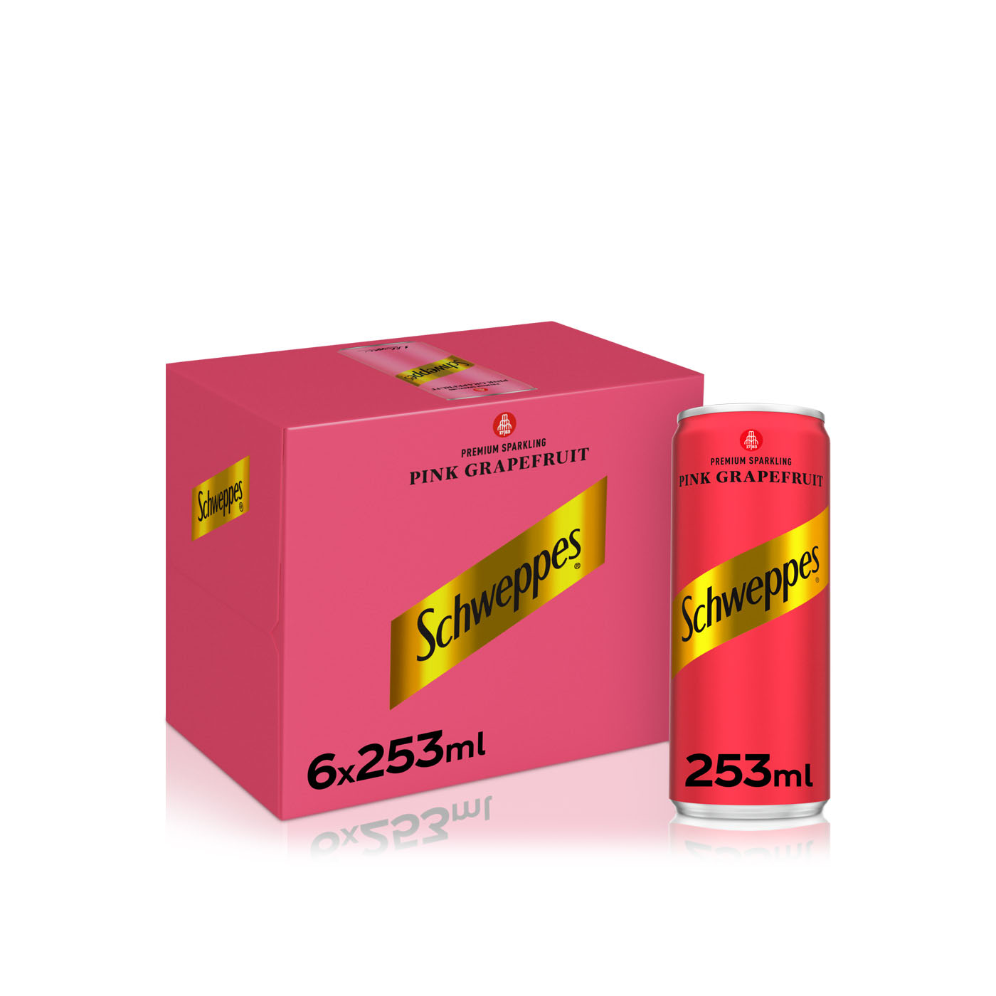 Schweppes Pink Grapefruit Drink 253ml x 6