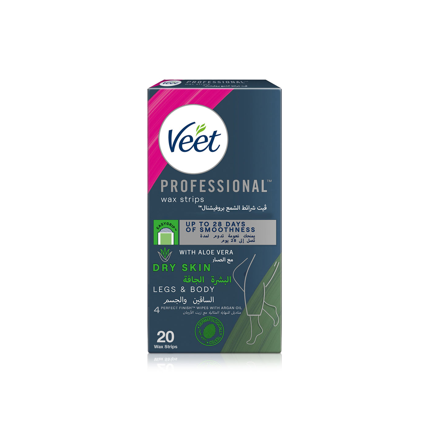 Veet Professional Hair Removal Wax Strips for Dry Skin Legs & Body x 20