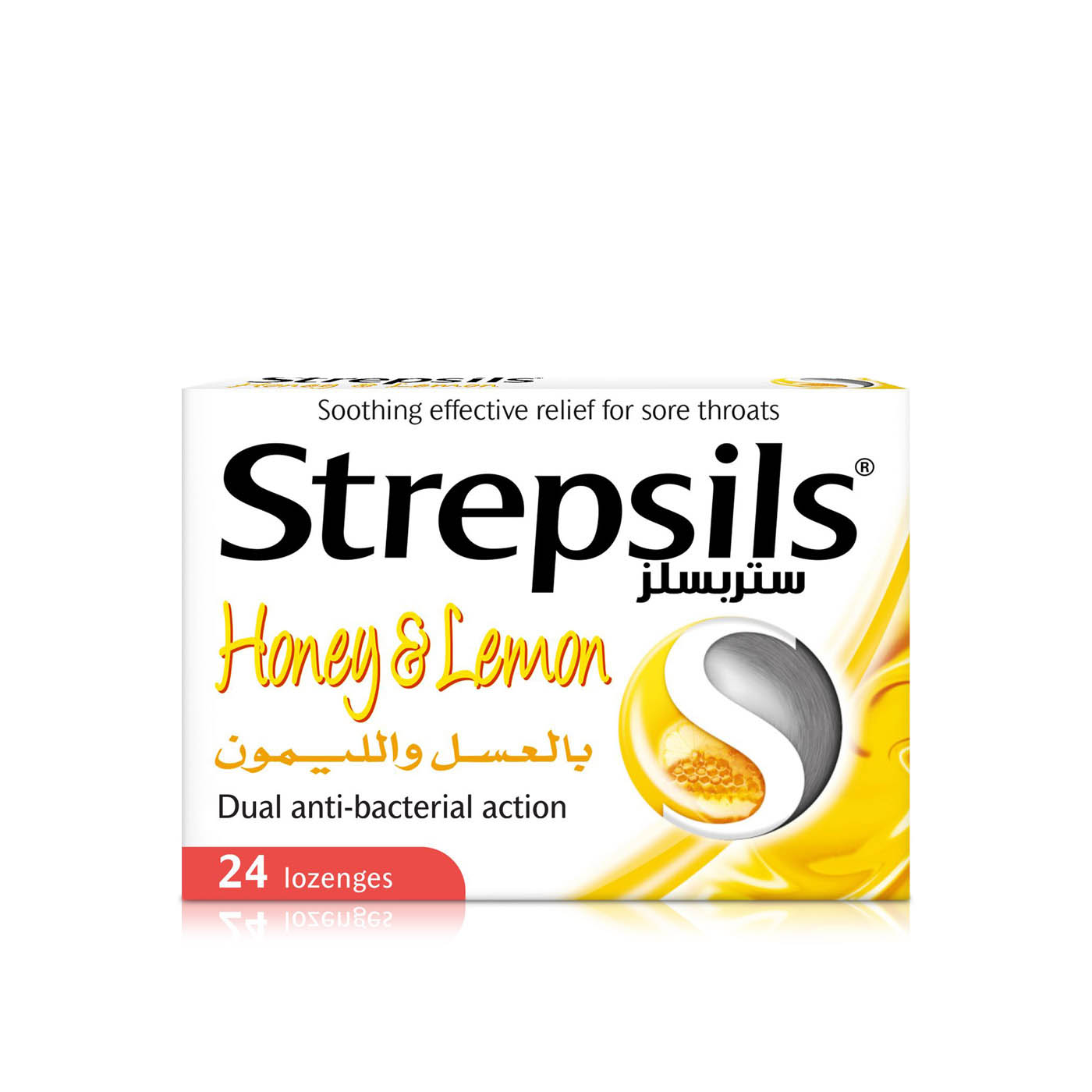 Strepsils Soothing Effective Relief for Sore Throats Honey & Lemon Lozenges x 24