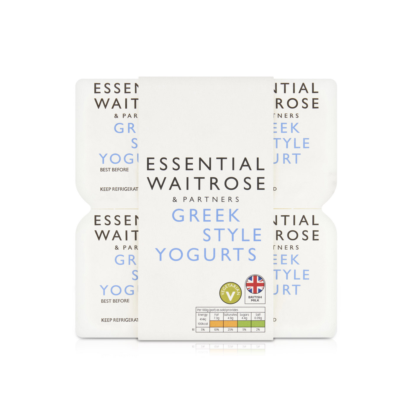 Waitrose Essential Greek Style Yogurts 400g