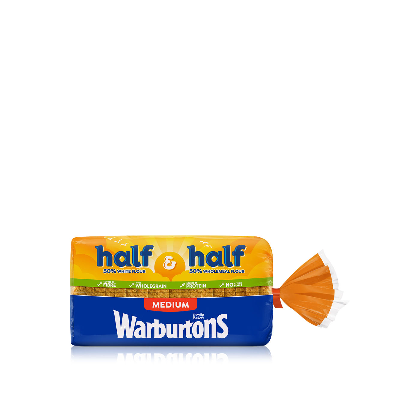 Warburtons Half and Half Medium Sliced Bread 800g