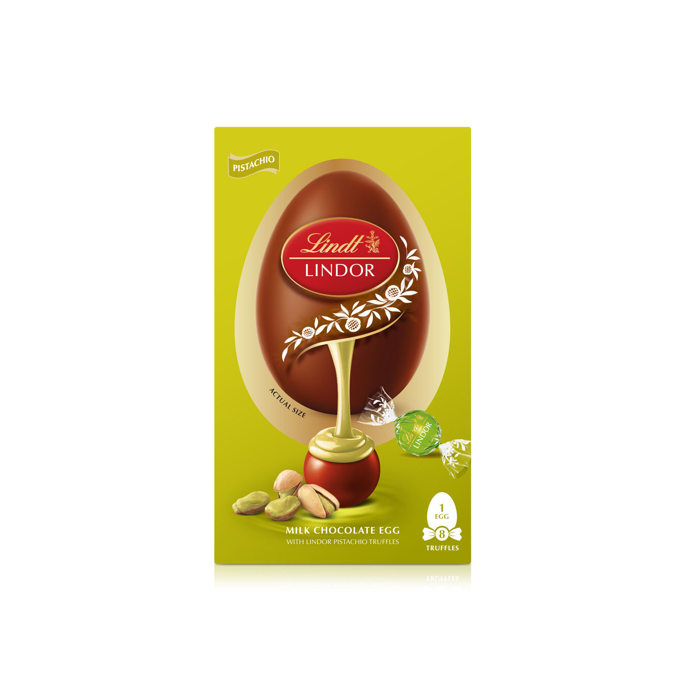 Lindt Lindor Milk Chocolate Egg with Pistachio Truffles 260g