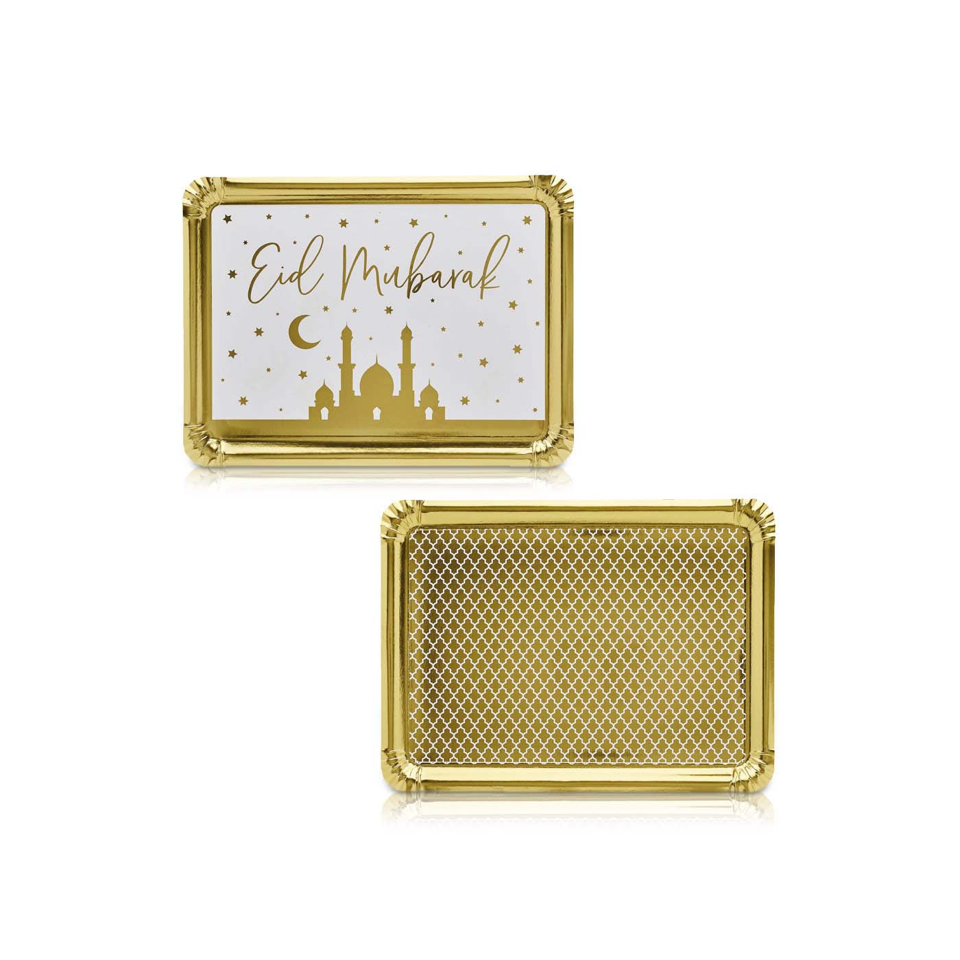 Hootyballoo Eid Party Platters Gold & White 2Pcs