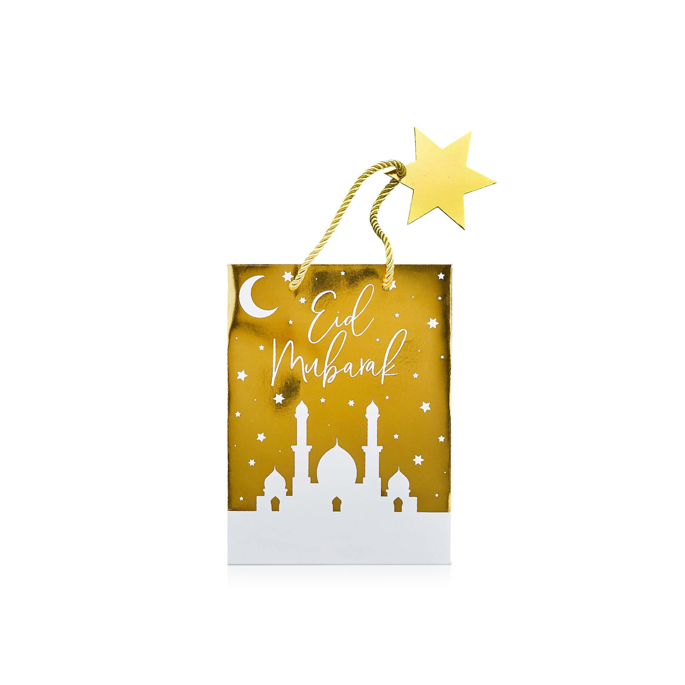 Hootyballoo Eid Gold Gift Bag With Star Tag 5Pcs