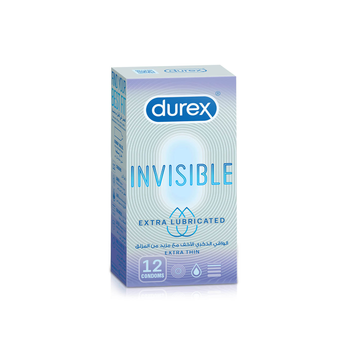 Durex Invisible Extra Thin Lubricated Condoms x 12