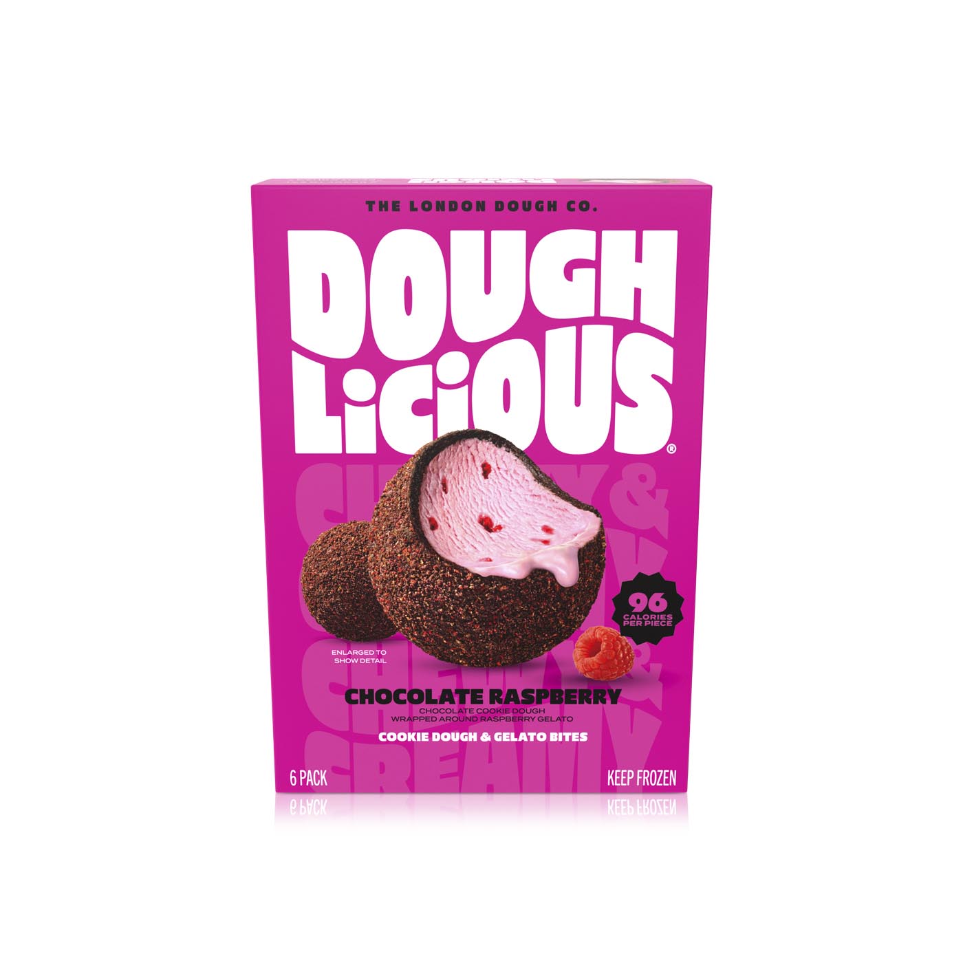 Doughlicious Frozen Chocolate Raspberry Cookie Dough & Gelato Bites 6 x 32g