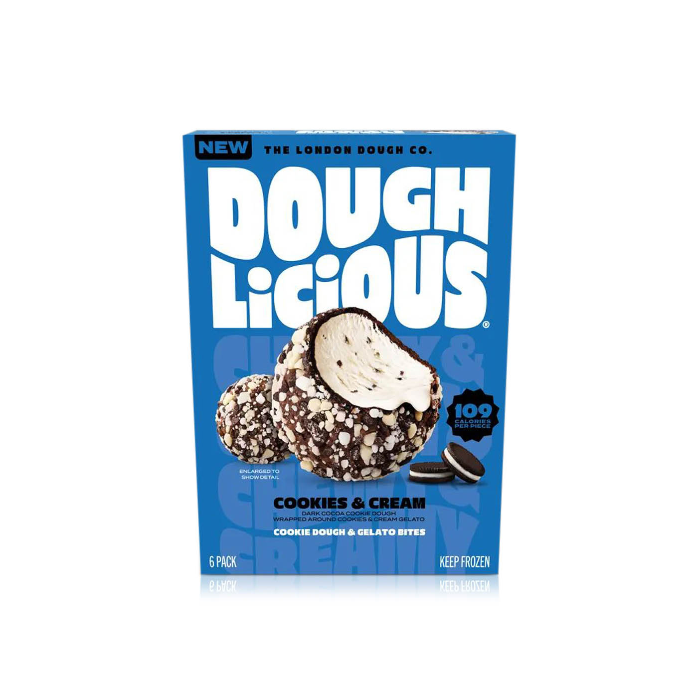 Doughlicious Frozen Cookies & Cream Gelato Cookie Dough & Gelato Bites 192g