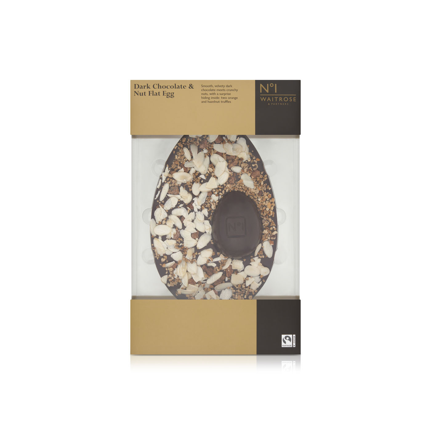 Waitrose No1 Dark Chocolate & Nut Flat Egg Chocolate 220g