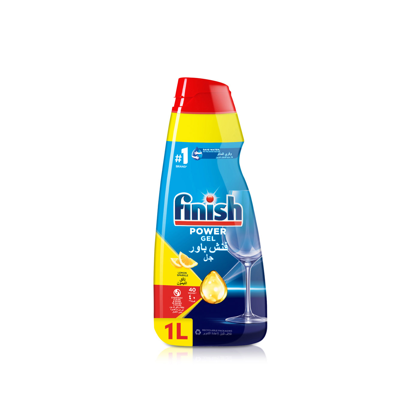 Finish All Lemon Sparkle in One Max Concentrated Dishwasher Gel 1L