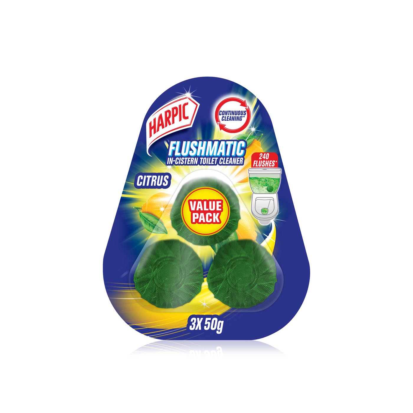 Harpic In-Cistern Citrus Scent Toilet Cleaner 50g x 3