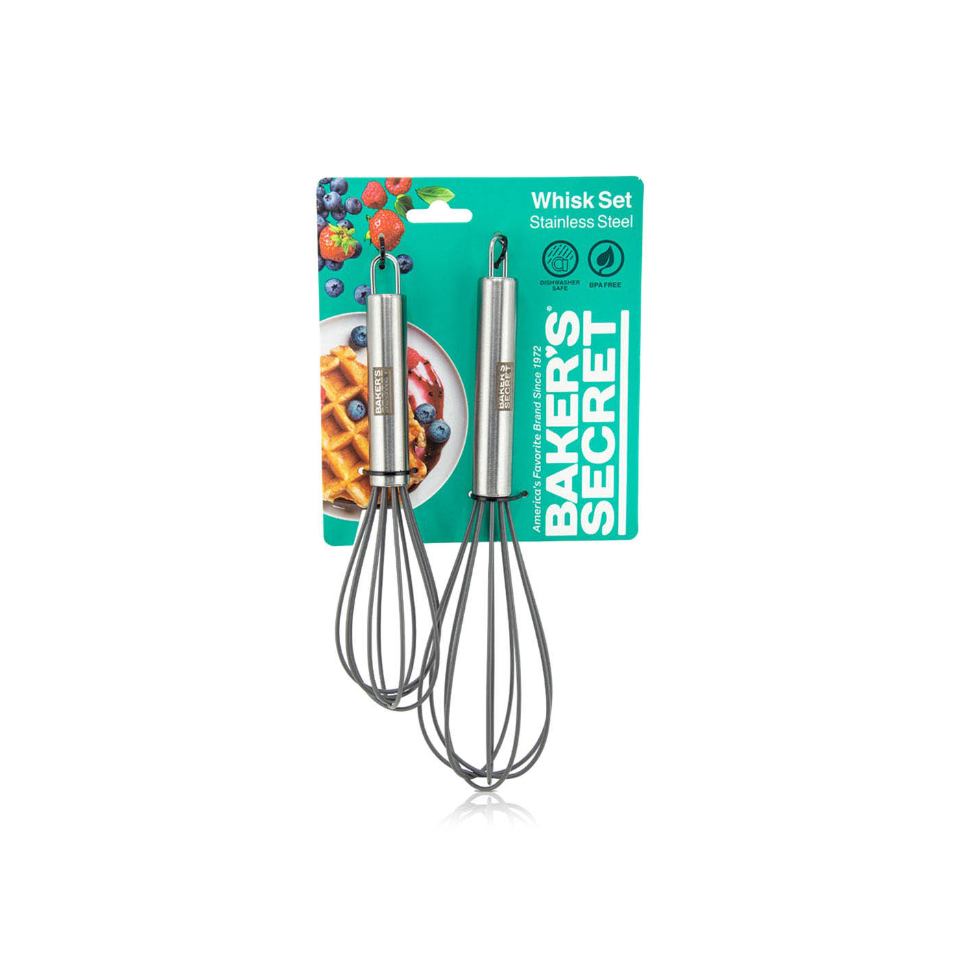 Baker's Secret Silicone Whisk Set 2Pcs