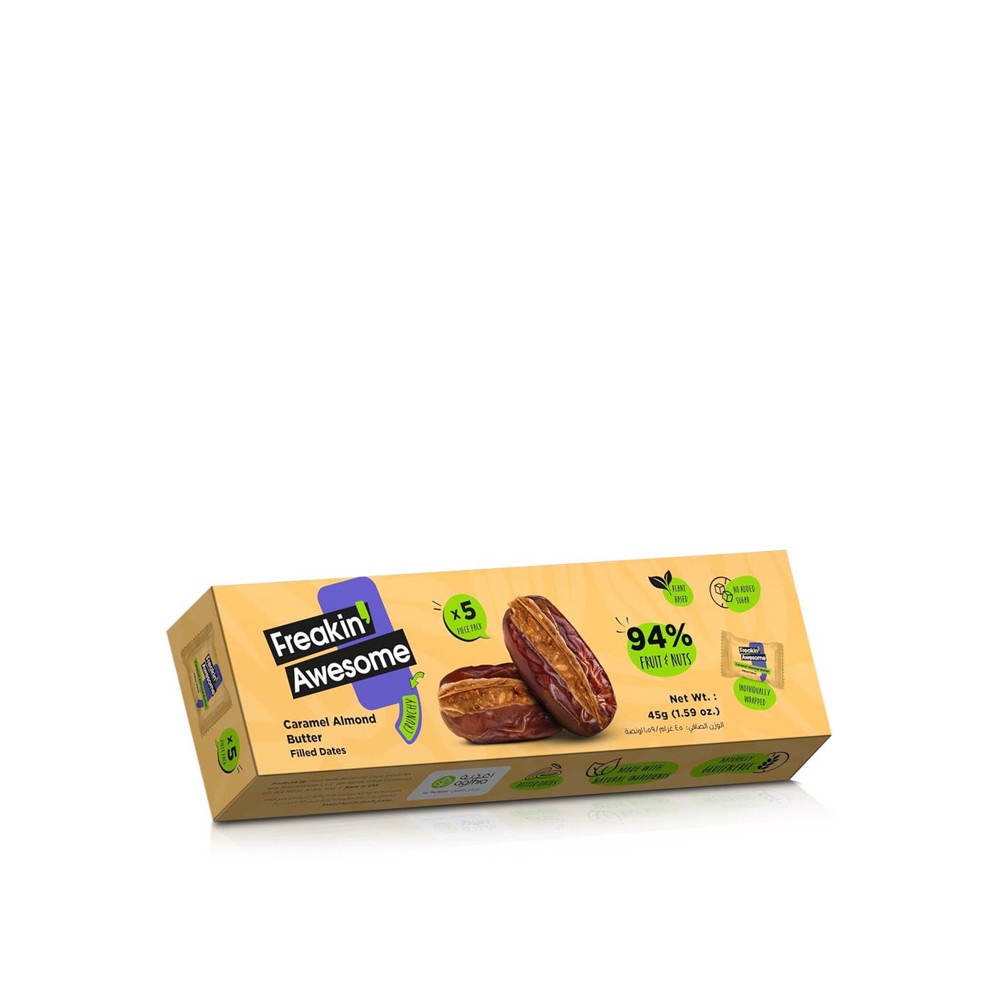 Freakin Awesome Caramel Almond Dates 5 Piece Pack 225g