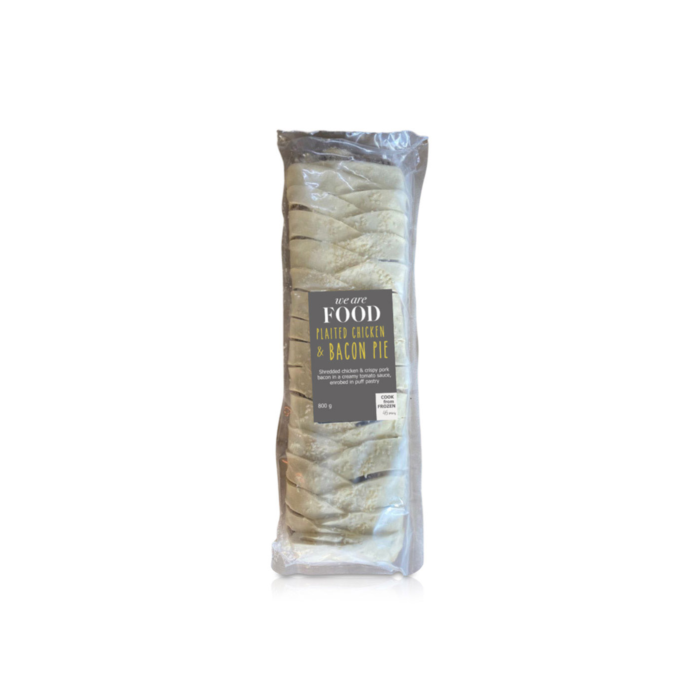 We Are Food Frozen Plaited Chicken Bacon Pie 800g