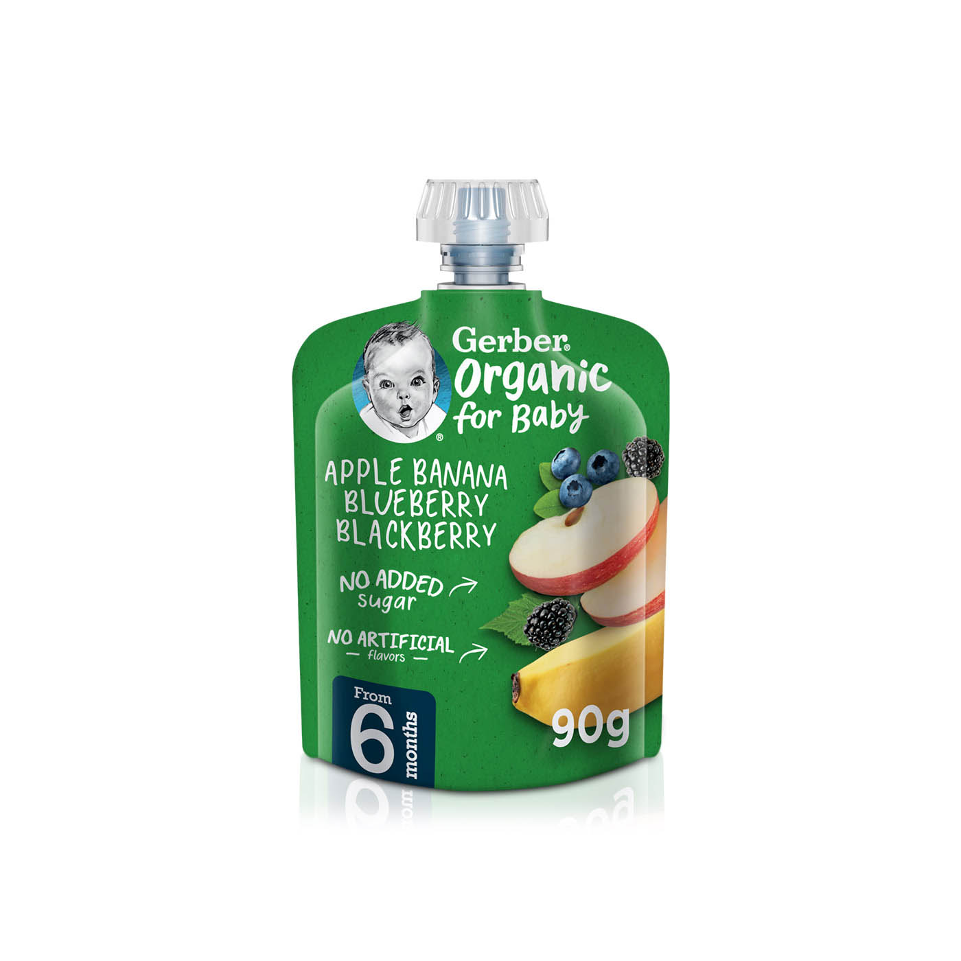 Gerber Organic Apple Banana & Blueberry Blackberry 6+ Months 90g