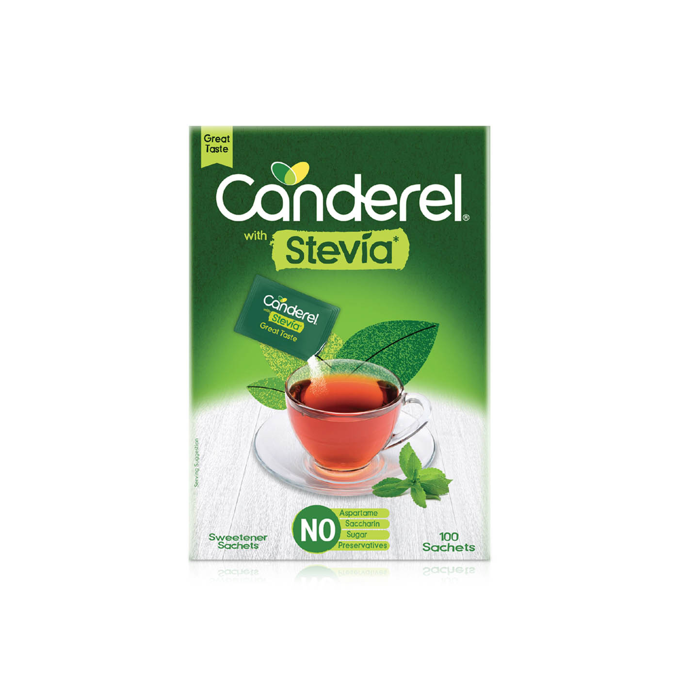 Canderel with Stevia Low Calorie Sweetener Sachets x 100