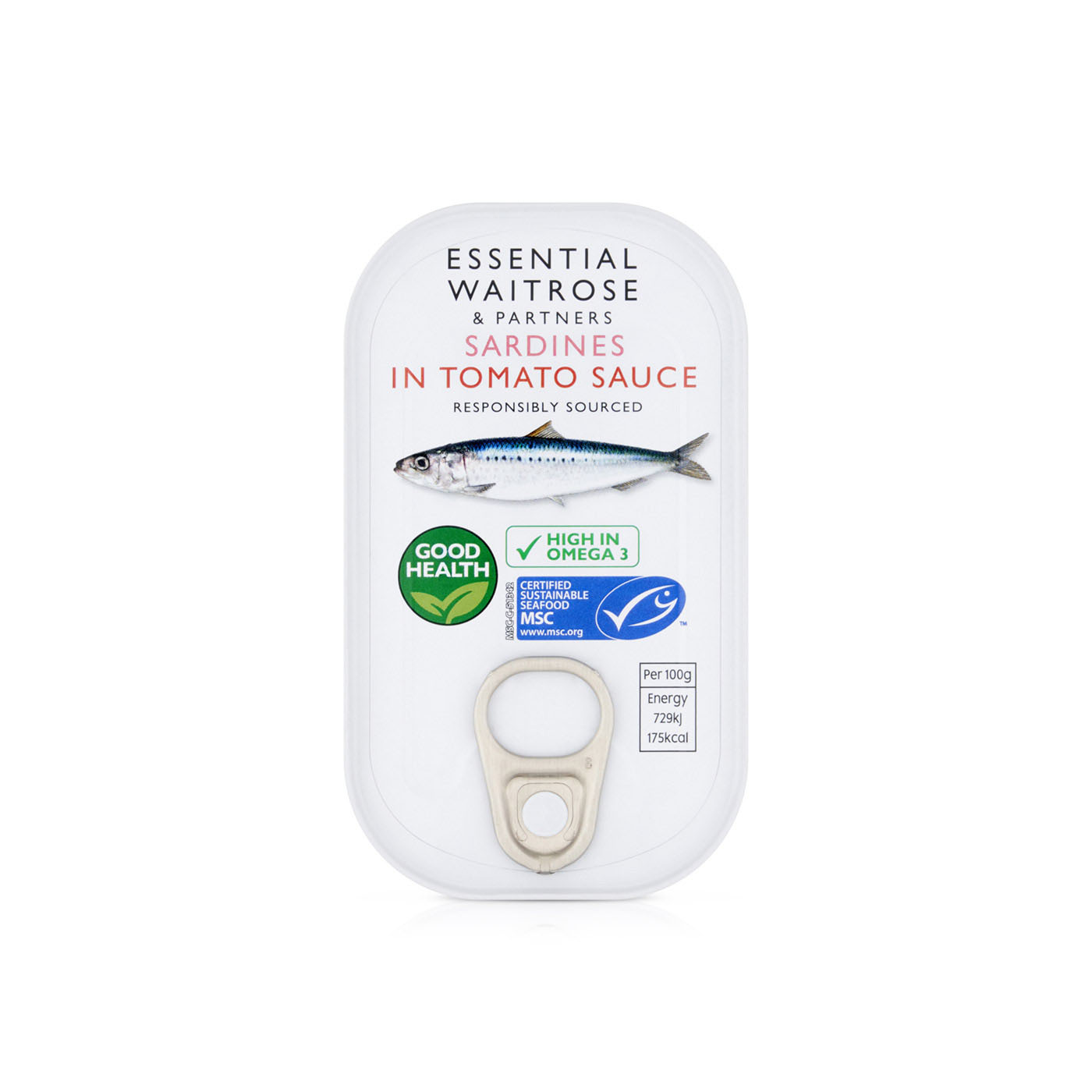 Waitrose Essential Sardines In Tomato Sauce 120G
