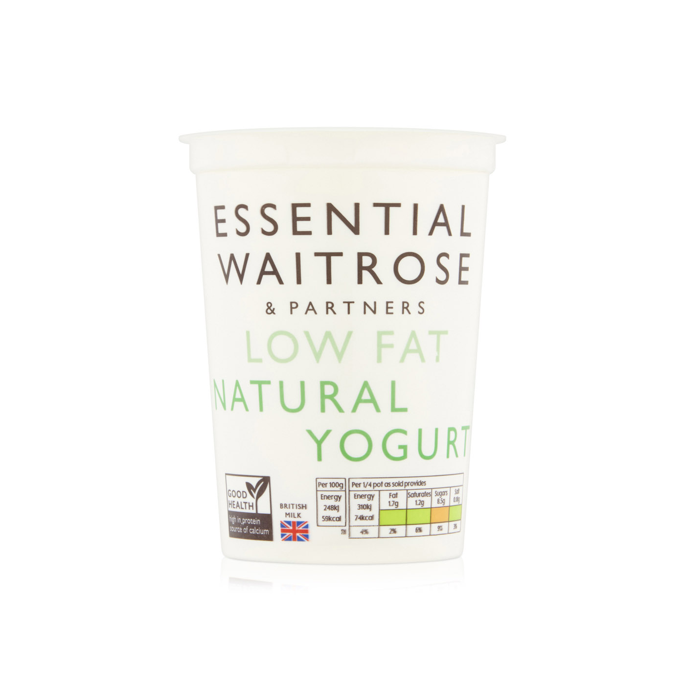 Waitrose Essential Natural Low-Fat Yoghurt 500g