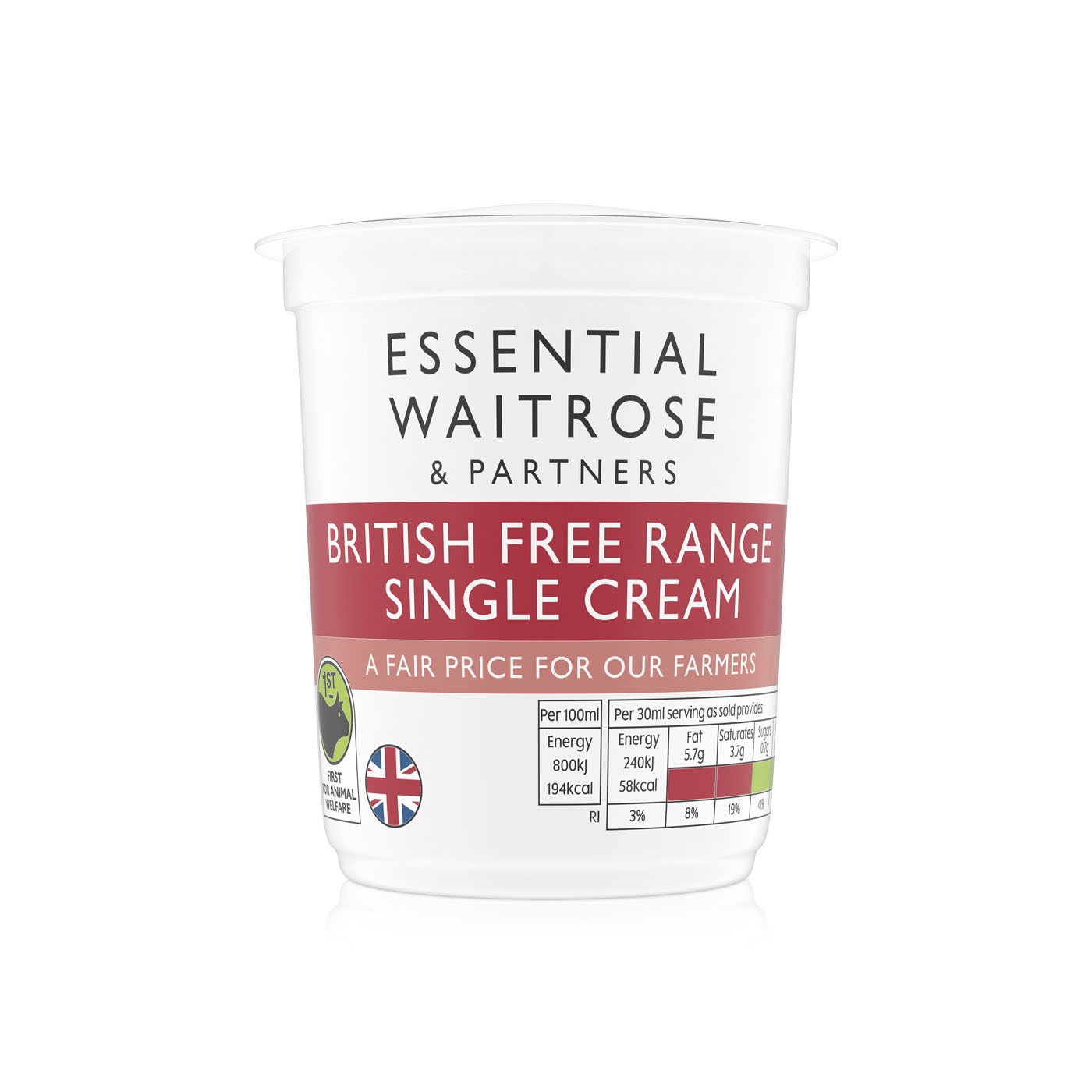 Waitrose Essential Single Cream 300ml