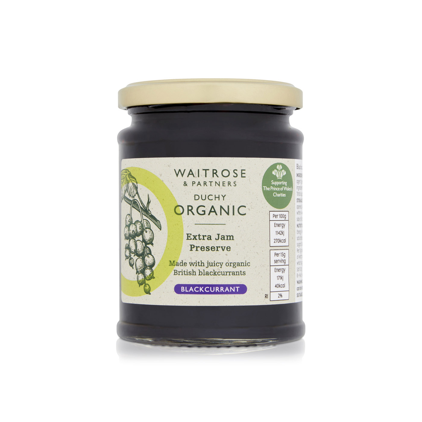 Waitrose Duchy Organic Blackcurrant Preserve 340g