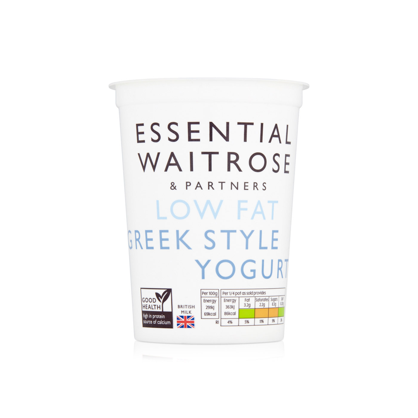 Waitrose Essential Low Fat Natural Greek Yoghurt 500g