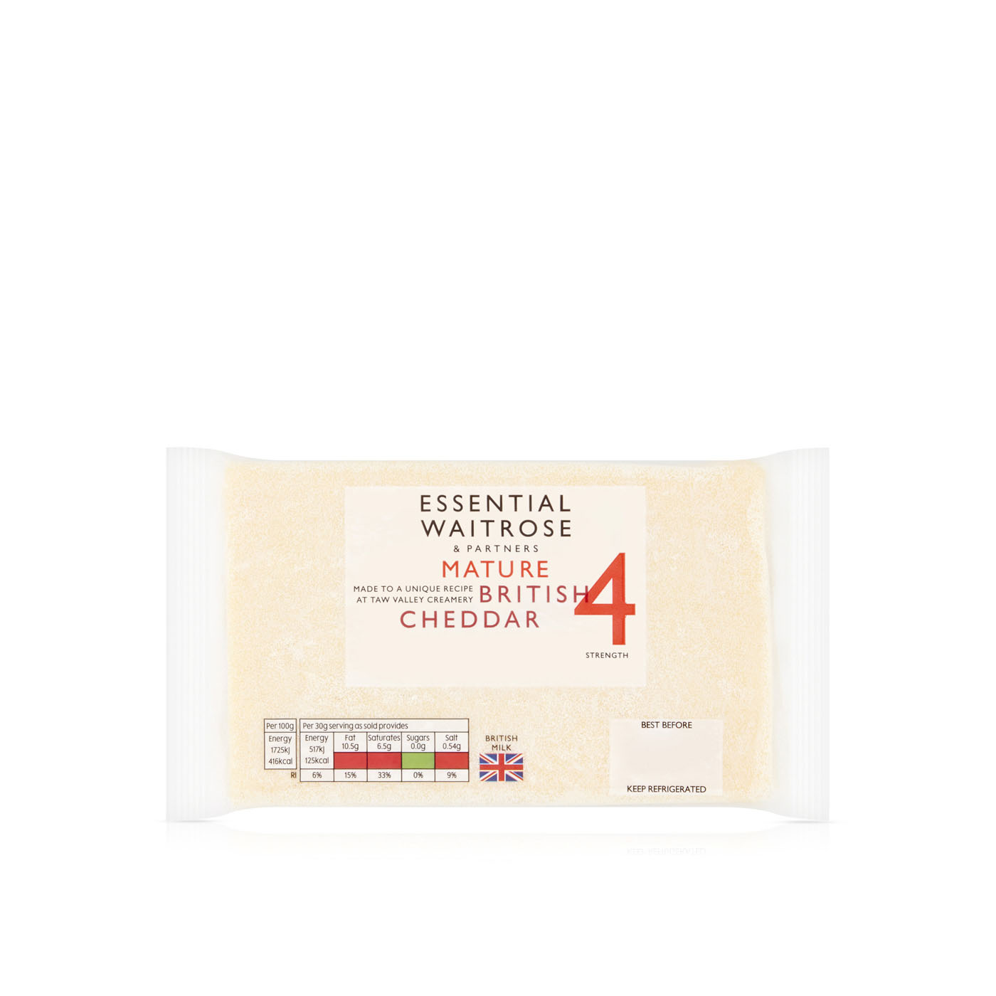 Waitrose Essential Mature British Cheddar Strength 4 350g