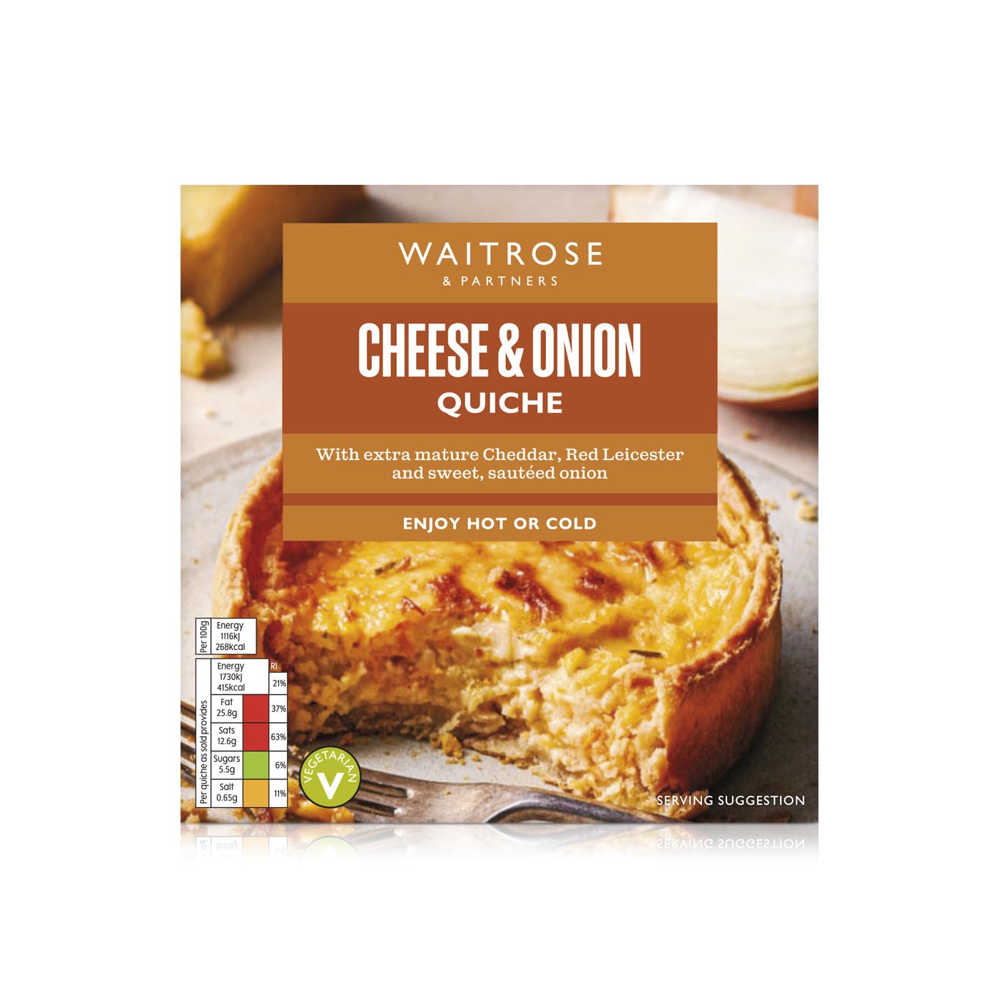 Waitrose Extra Mature Cheddar Onion Quiche 155g