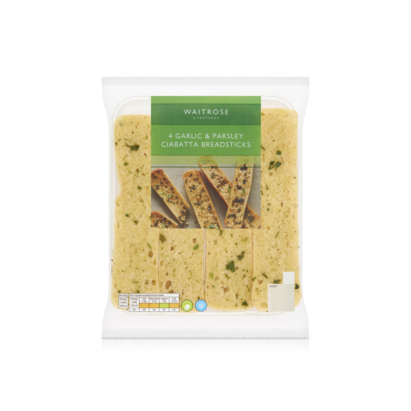 Waitrose Garlic Ciabatta Breadsticks 135g