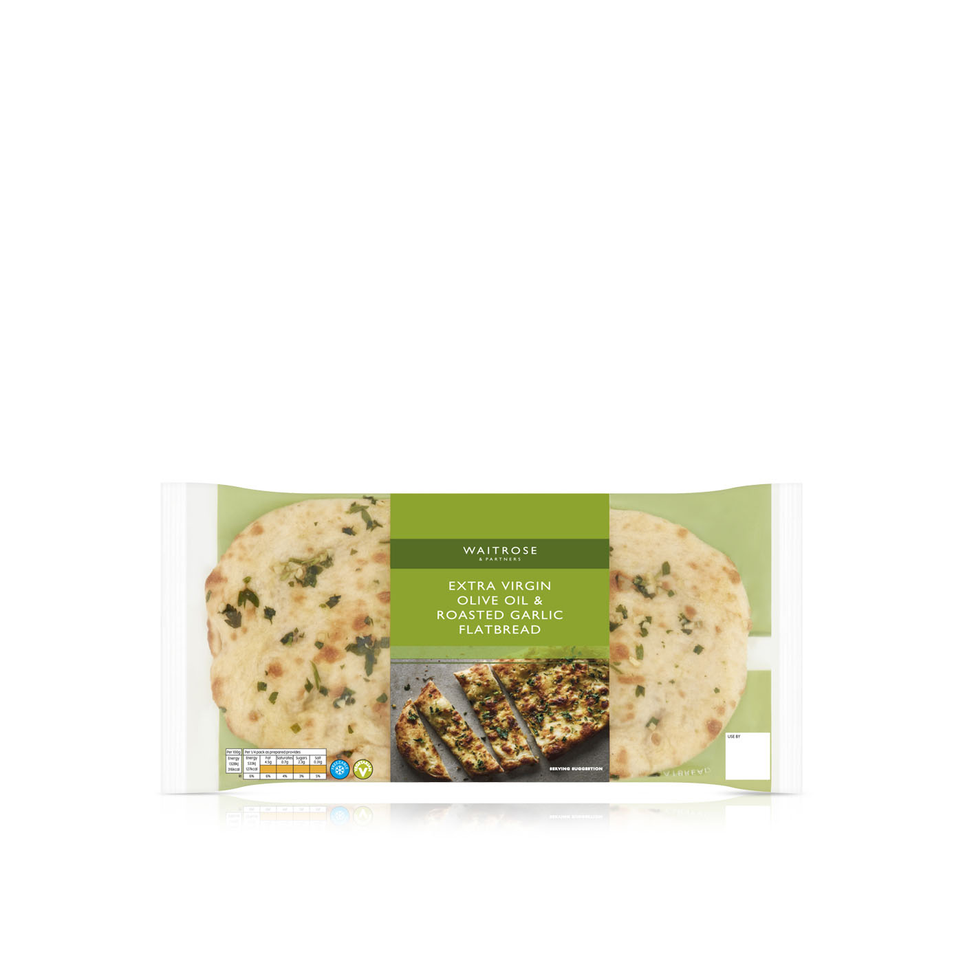 Waitrose Extra Virgin Olive Oil and Roasted Garlic Flatbread 155g