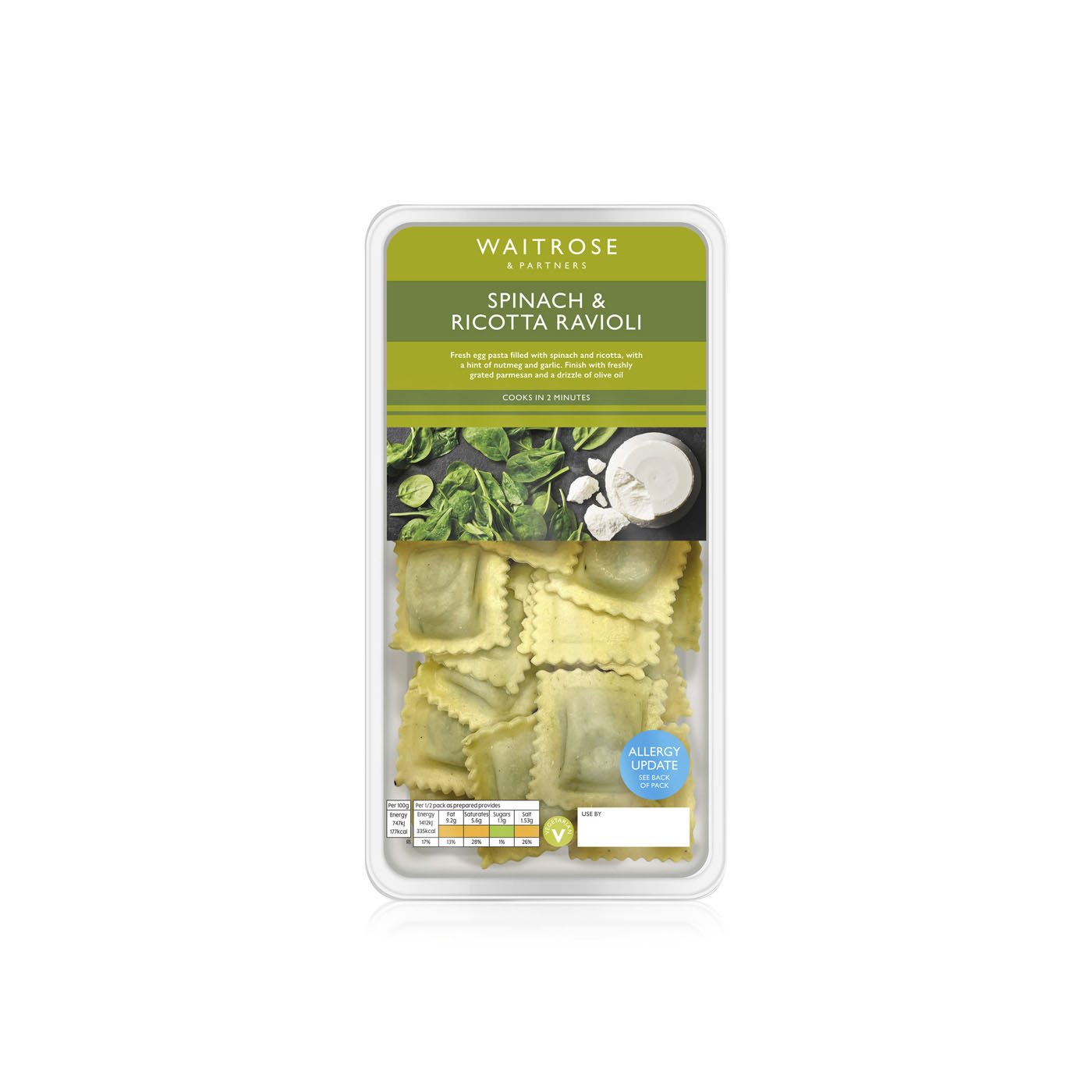 Waitrose Spinach and Ricotta Ravioli 310g