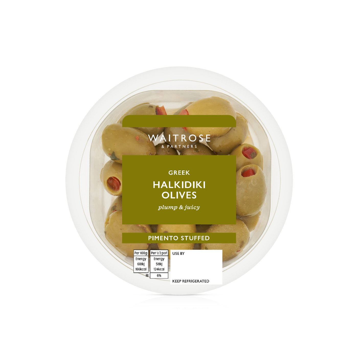 Waitrose Pimiento Stuffed Olives 150g