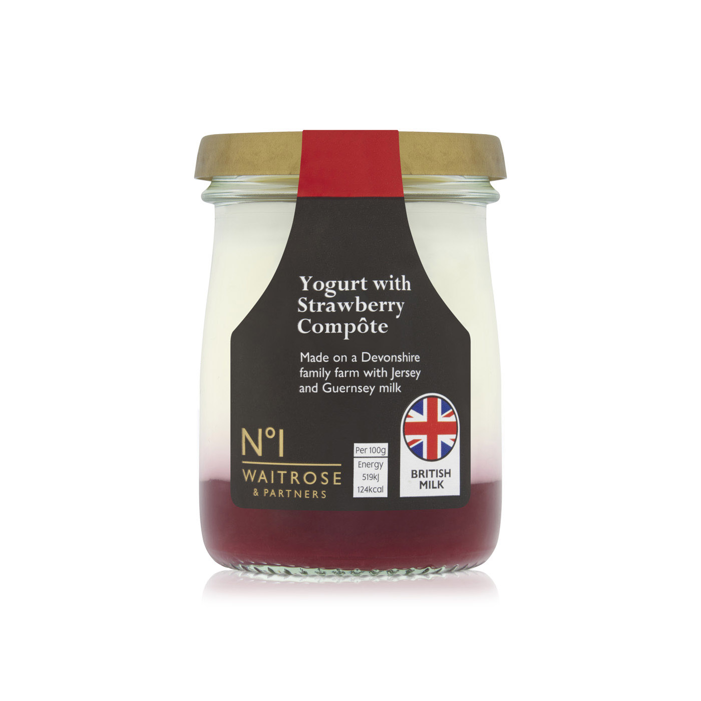 Waitrose No.1 Yoghurt with Strawberry Compote 125g