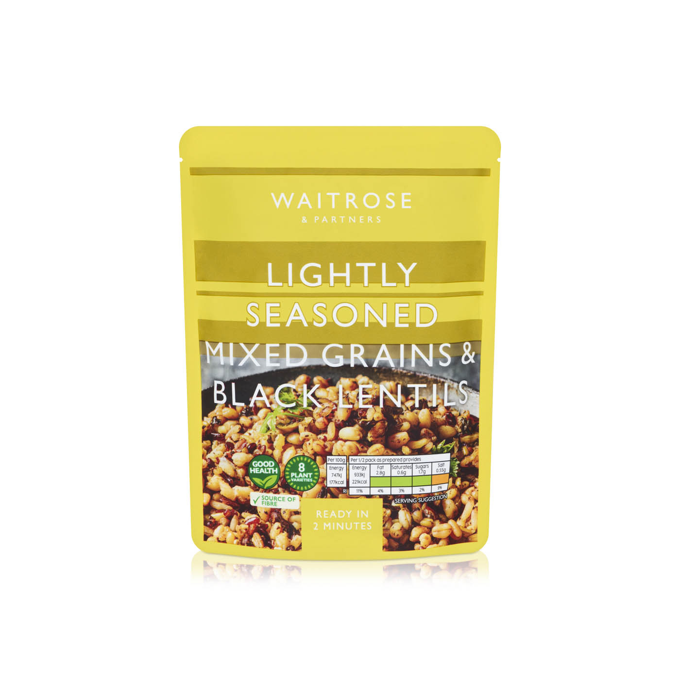 Waitrose Lightly Seasoned Mixed Grains & Black Lentils 250g