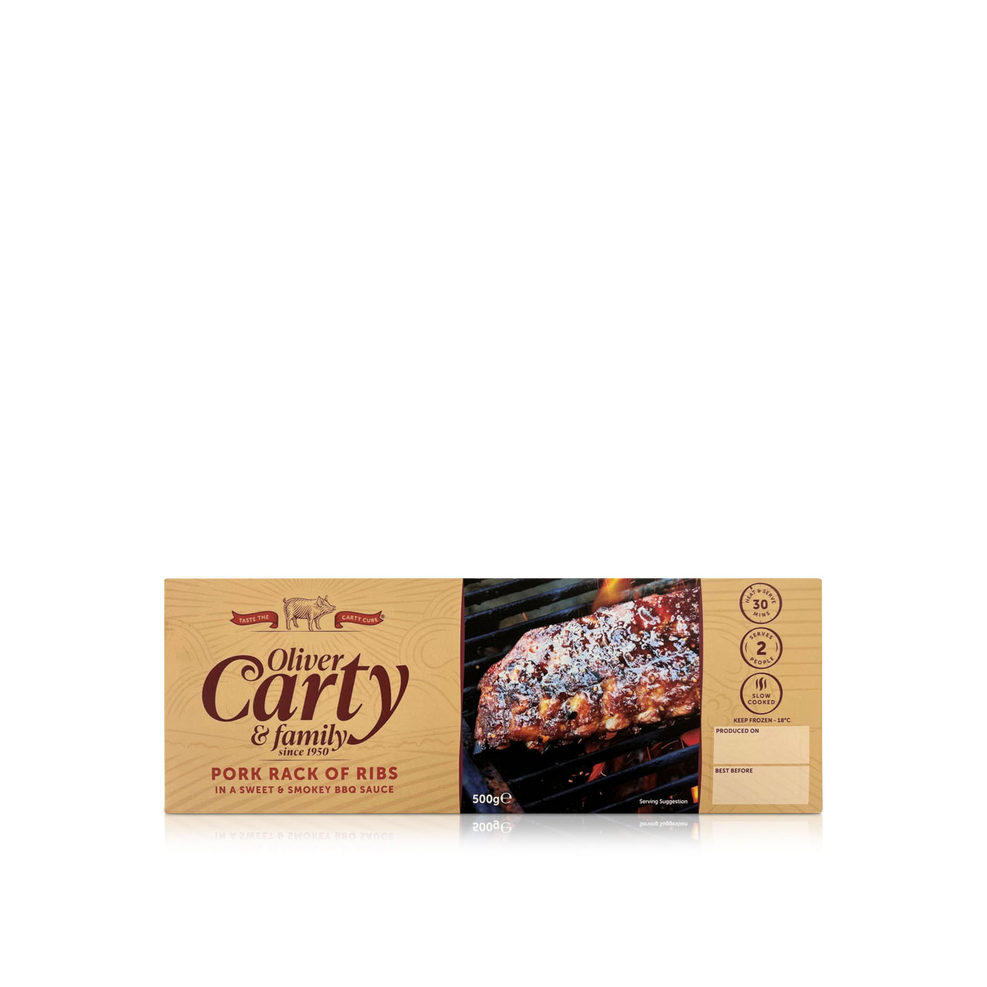 Oliver Carty Pork Rack of Ribs in a Sweet & Smokey BBQ Sauce 500g