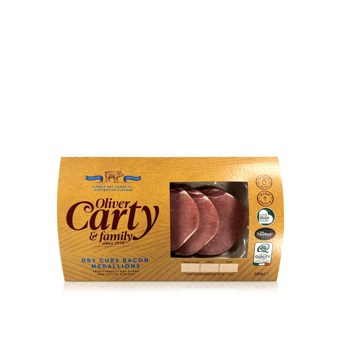 Oliver Carty Dry Cure Bacon Medallions 180g