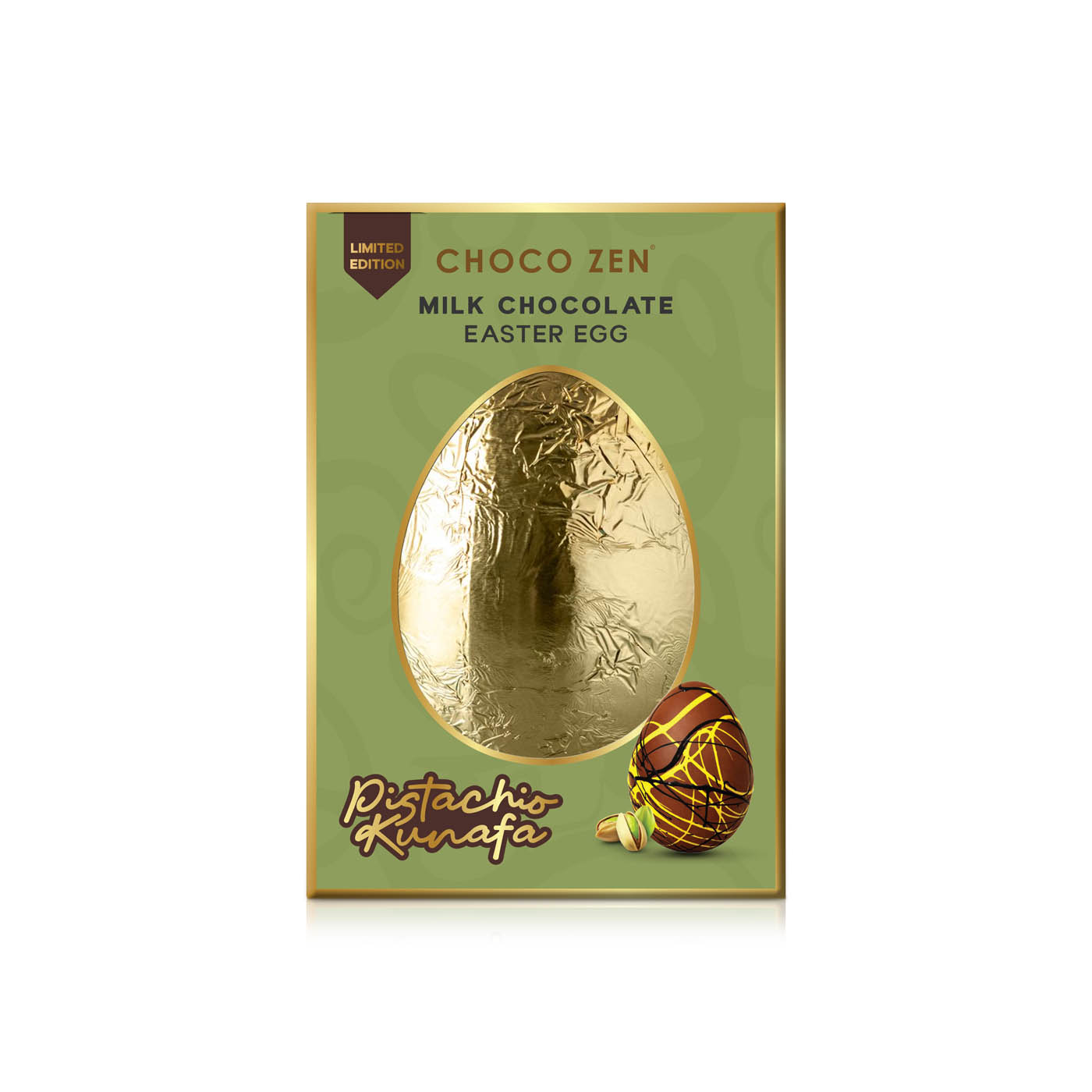 Choco Zen Pistachio Kunafa Milk Chocolate Egg 265g