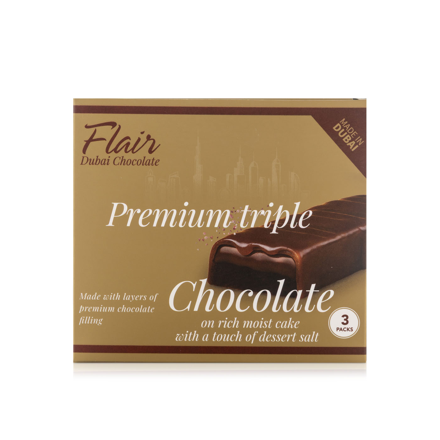 Flair Premium Triple Chocolate Cake Bar 72g