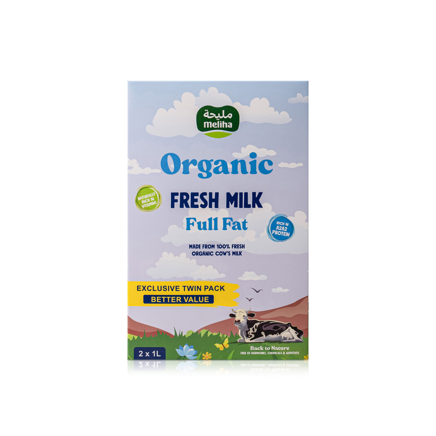 Meliha Organic Fresh Milk Full Fat 2L