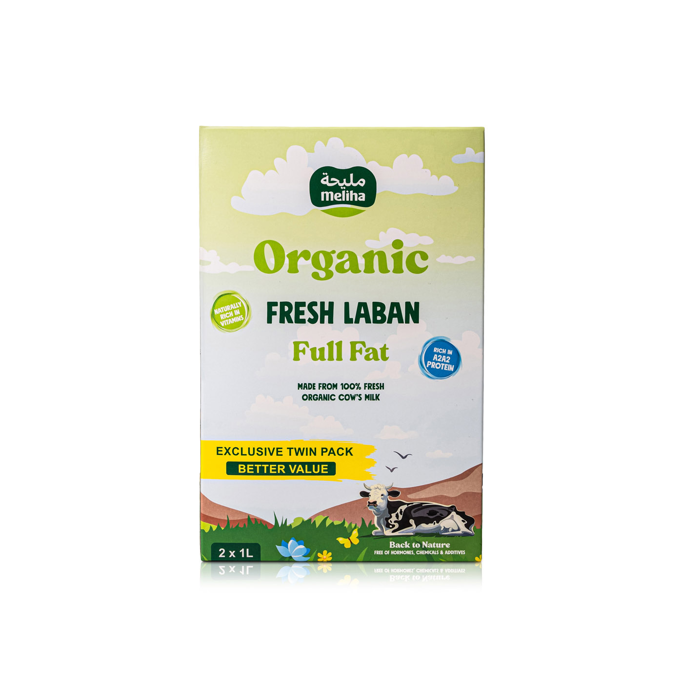 Meliha Organic Fresh Laban Full Fat 2L